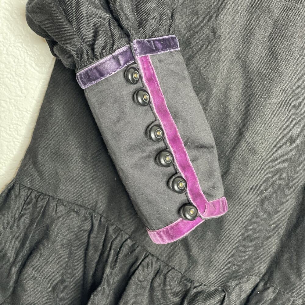 Mango MNG Black Tiered Long Sleeve Ribbon Dress Size XS - Picture 5 of 9